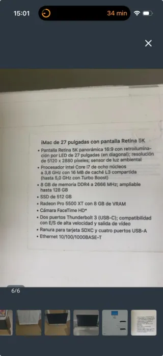 iMac 27 i7 5K 3.8GHz 500GB Plata Como Nuevo!