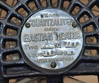 Estufa eléctrica antigua Bastian Heater Quartzalit