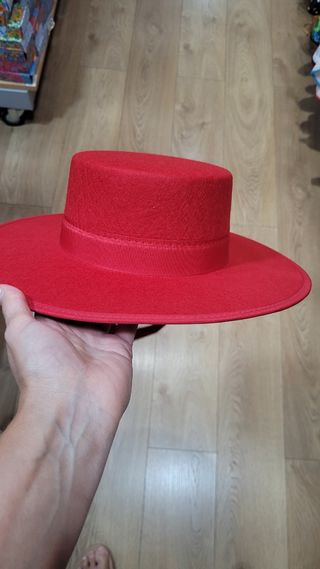 Sombrero Cordobés Rojo Alta Calidad
