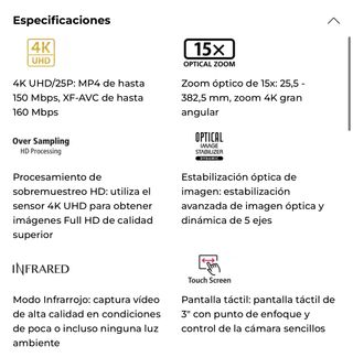 Videocámara Profesional Canon XA75 4K