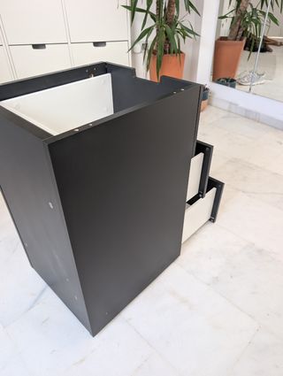 Cajonera Ikea Nordli gris-negra