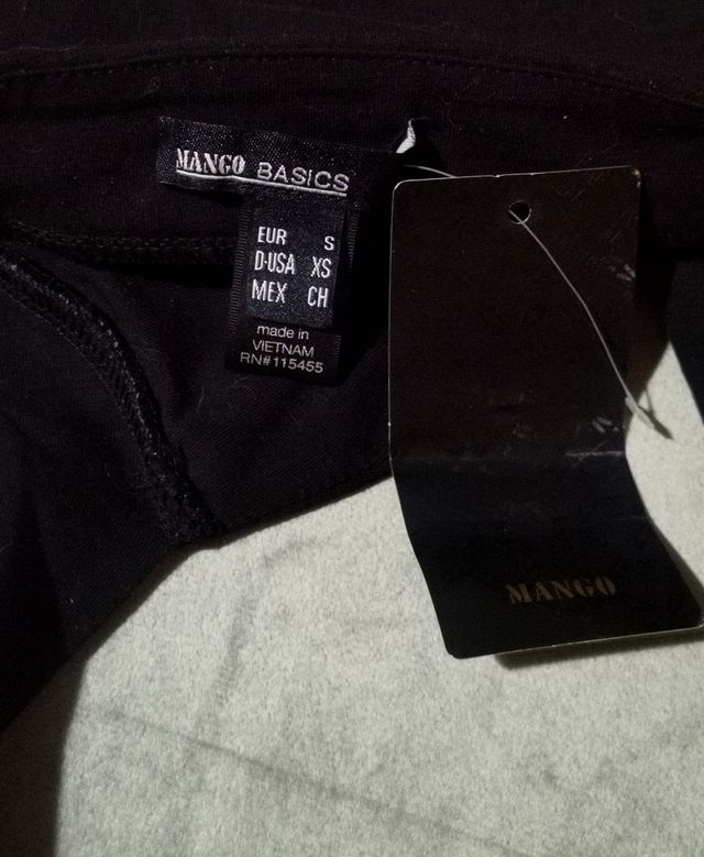 NUEVO Top halter negro Mango talla S mujer 