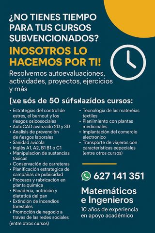 Solucionamos evaluaciones, tareas y damos clases.