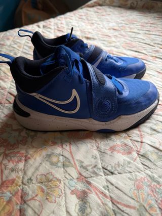 Zapatillas Baloncesto Nike Niño Azul Blanco