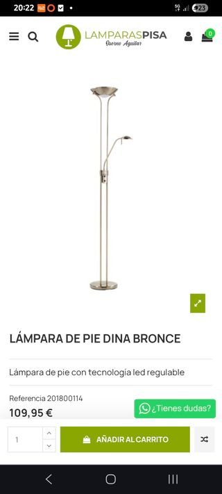 Lámpara de pie moderna plateada