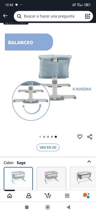 Cuna colecho Chicco Next2Me Dream Sage