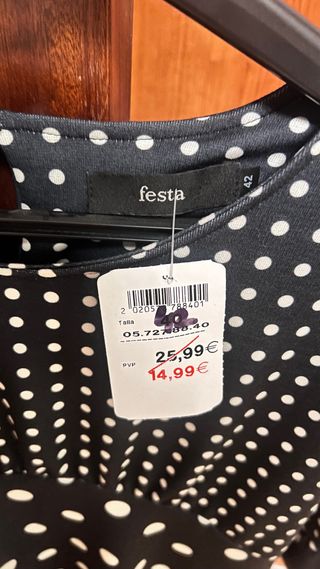 Vestido de fiesta lunares talla 42