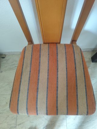 Silla de Comedor Madera y Tela