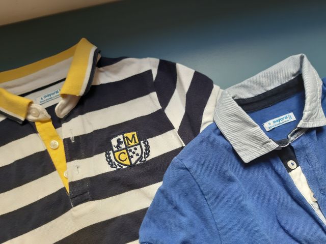 Lote 2 polos Mayoral rayas y azul