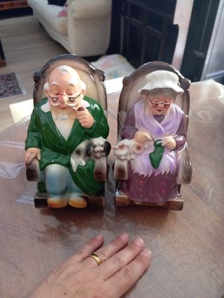 Antichi salvadanai ceramica dipinti a mano