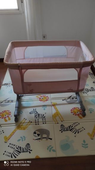 Minicuna colecho Asalvo Rosa con Colchón extra