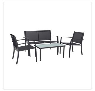 Conjunto Muebles Jardín Gris y Transparente