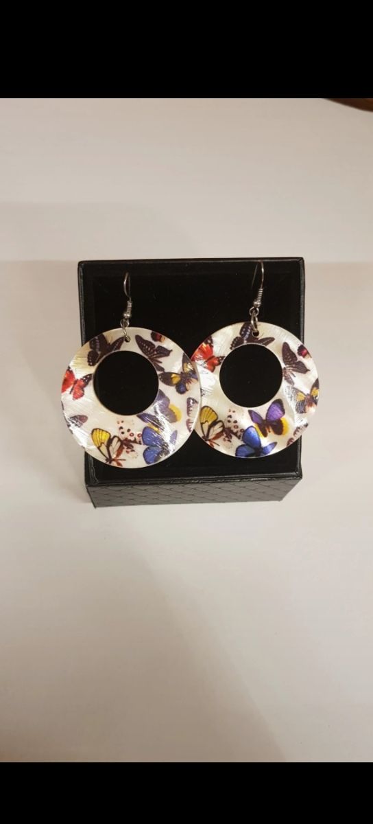 Pendientes Aro Mariposas Multicolor