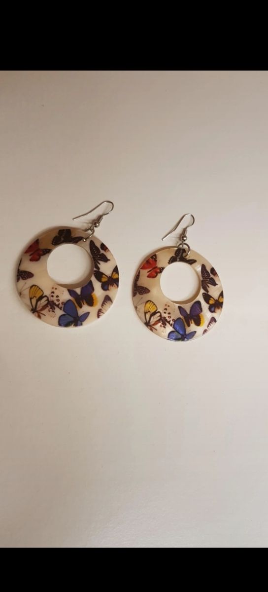 Pendientes Aro Mariposas Multicolor