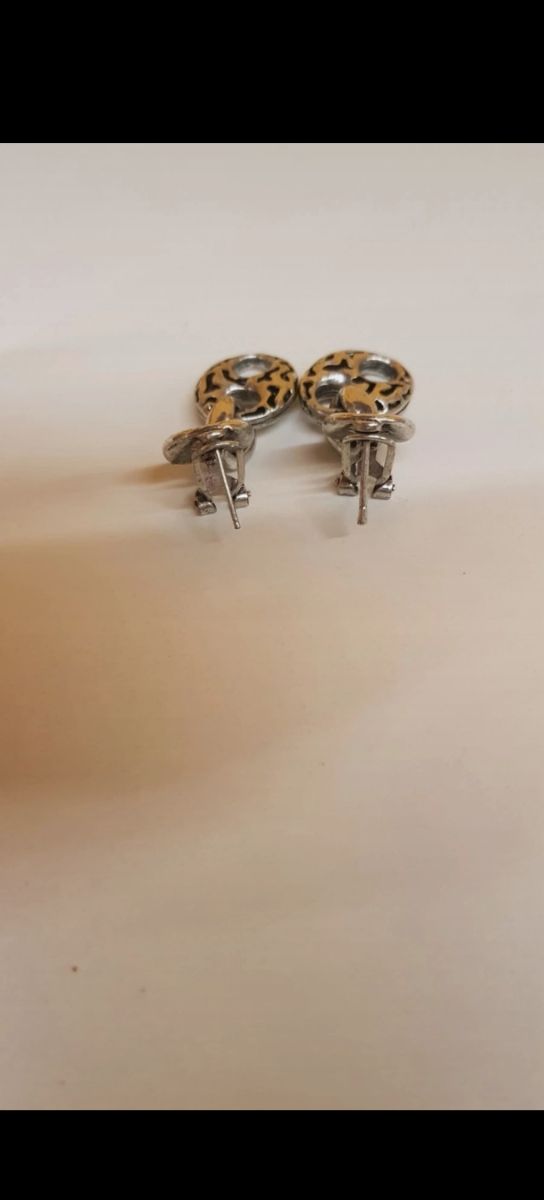 Pendientes calabrote plateados cierre omega