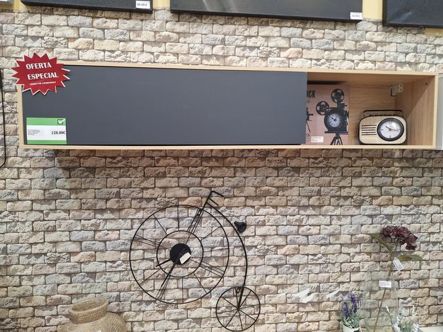 Mueble salón beige y gris