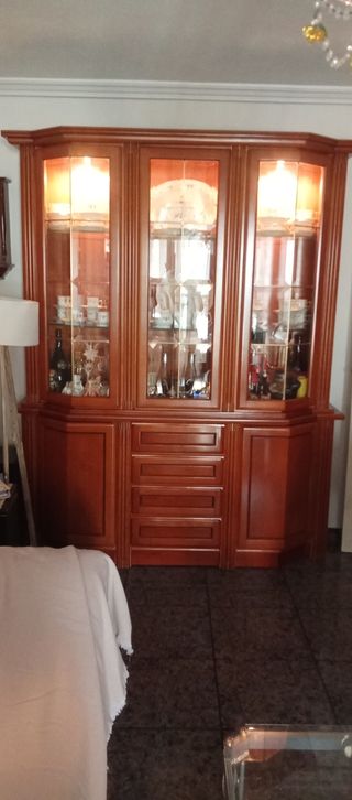 Vitrina de madera y cristal