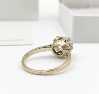 Anillo Oro Blanco 18k Diamante Compromiso