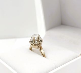 Anillo Oro Blanco 18k Diamante Compromiso
