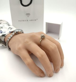 Anillo Oro Blanco 18k Diamante Compromiso
