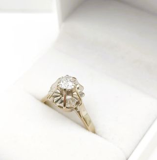 Anillo Oro Blanco 18k Diamante Compromiso