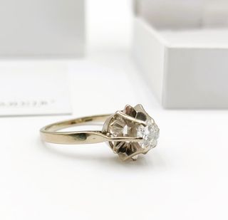 Anillo Oro Blanco 18k Diamante Compromiso