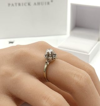 Anillo Oro Blanco 18k Diamante Compromiso