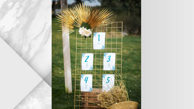 Panel Metálico Dorado para Seating Plan