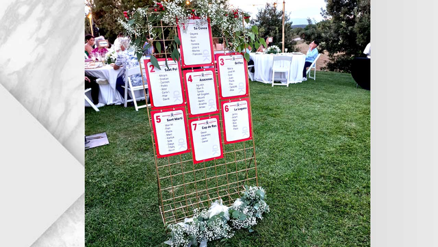 Panel Metálico Dorado para Seating Plan