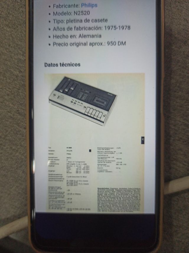Pletina gravadora Philips N2520 Vintage HOLANDA