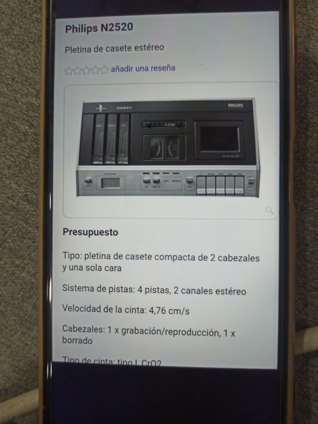 Pletina gravadora Philips N2520 Vintage HOLANDA