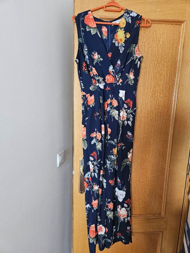 Mono floral azul marino mujer