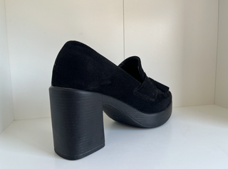 mocasines negros con plataforma tacon talla 40