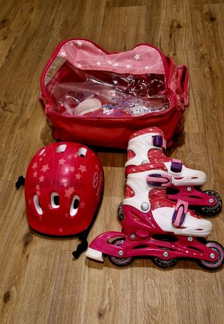 Patines con luces, talla 27-29 + casco y bolso