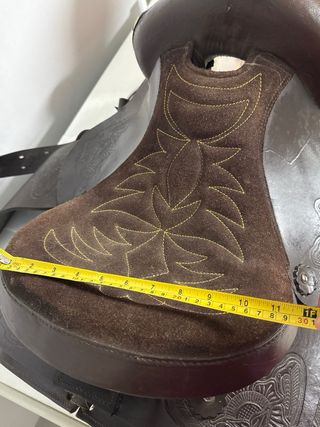 Silla de caballo Western de cuero marrón 1