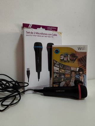 Set 2 Micrófonos + Juego Wii Sing
