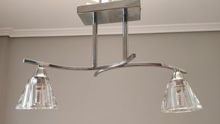 Plafón moderno plata y cristal