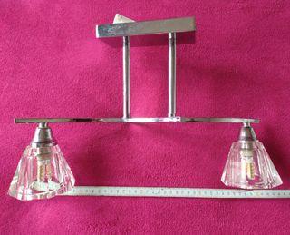 Plafón moderno plata y cristal