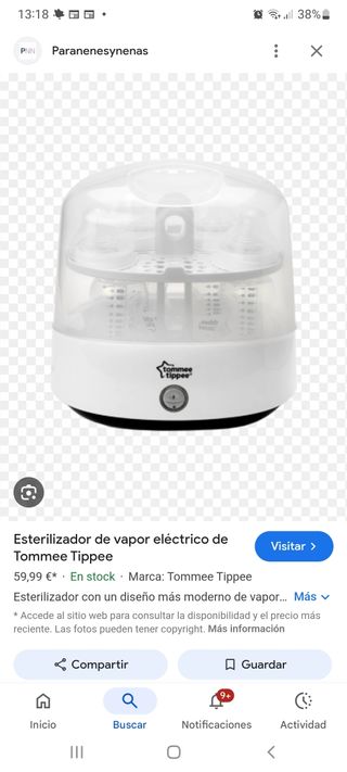 Esterilizador eléctrico a vapor Tommee Tippee