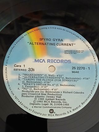 Spyro Gyra Alternating Currents Jazz LP