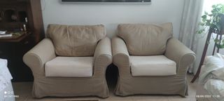 2 Sillones Beige Tela
