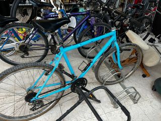 Bicicleta de montaña azul