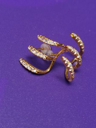 Pendientes de plata dorada con circonitas