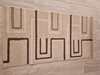 Alfombra 150x80 cm Beige y Marrón