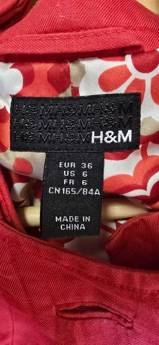 Abrigo rojo H&M Talla 36