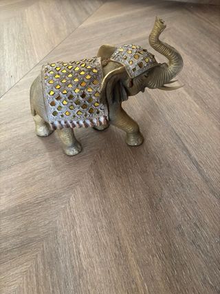 Figura Elefante Decorativo Dorado
