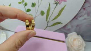 Pendientes Aro Baño Oro 18k Love