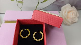 Pendientes Aro Baño Oro 18k Love