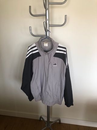Chaqueta Adidas Vintage Gris/Negra Talla XL