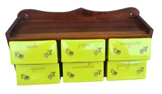 Portaspezie legno e ceramica Pacetti Albisola